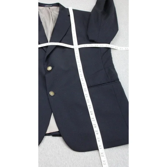 Hart Schaffner Marx Blazer Mens 44S Blue Lined 2 Button Single Breasted Jacket